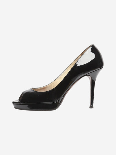 Black patent peep-toe pumps - size EU 38 (UK 5) Heels Jimmy Choo 