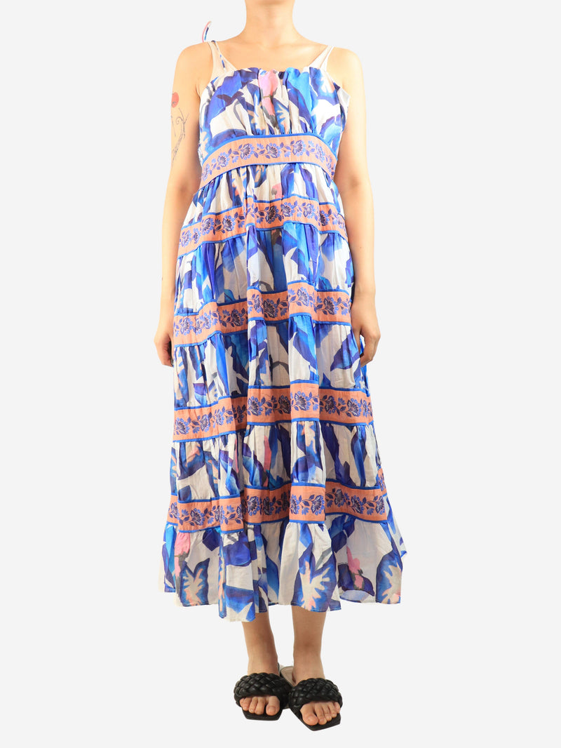 floral tiered midi dress