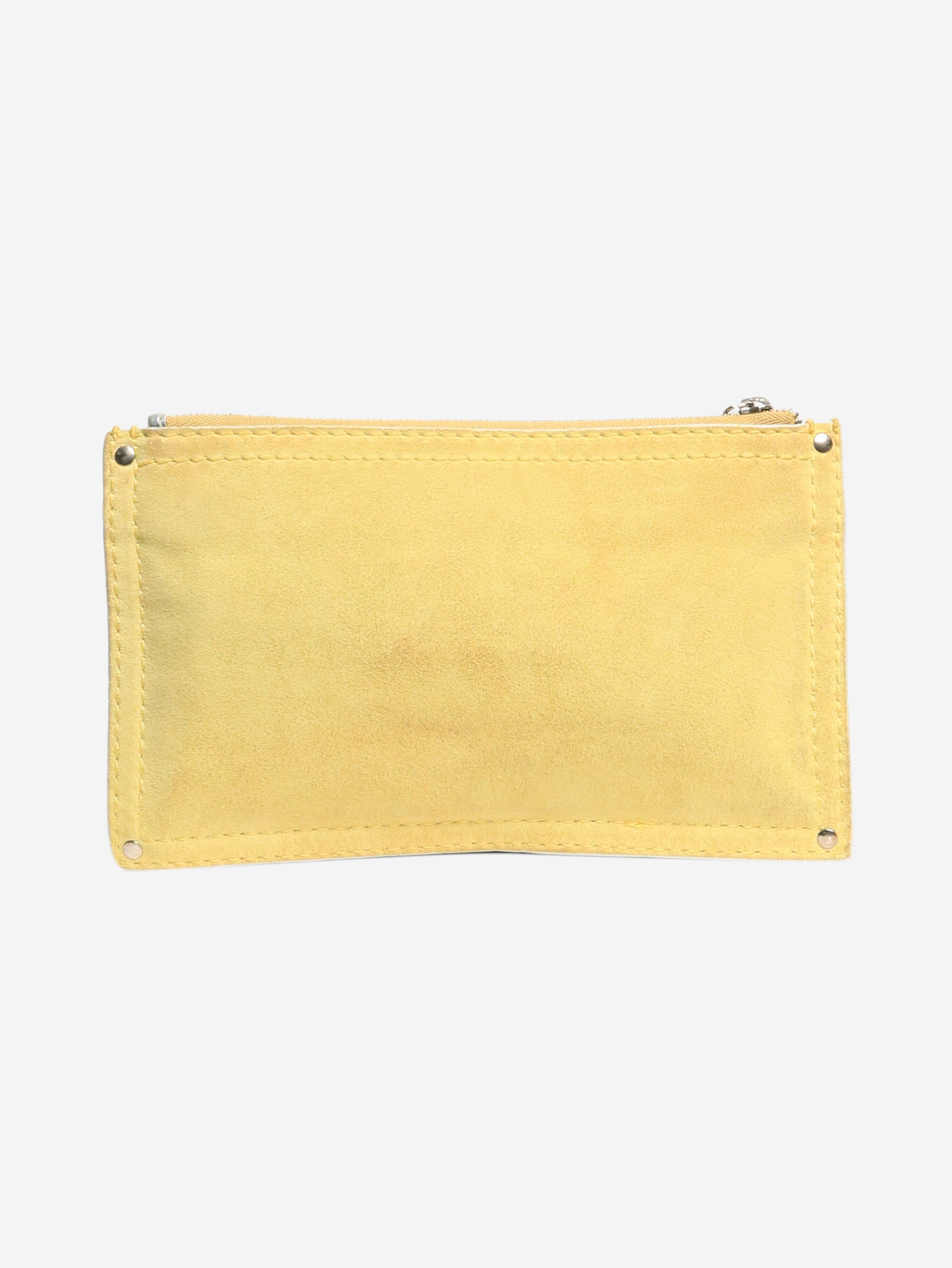 Yellow suede Anagram pouch Clutch bags Loewe 