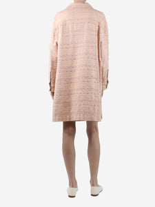 Chanel Pink tweed coat and skirt set - size UK 8