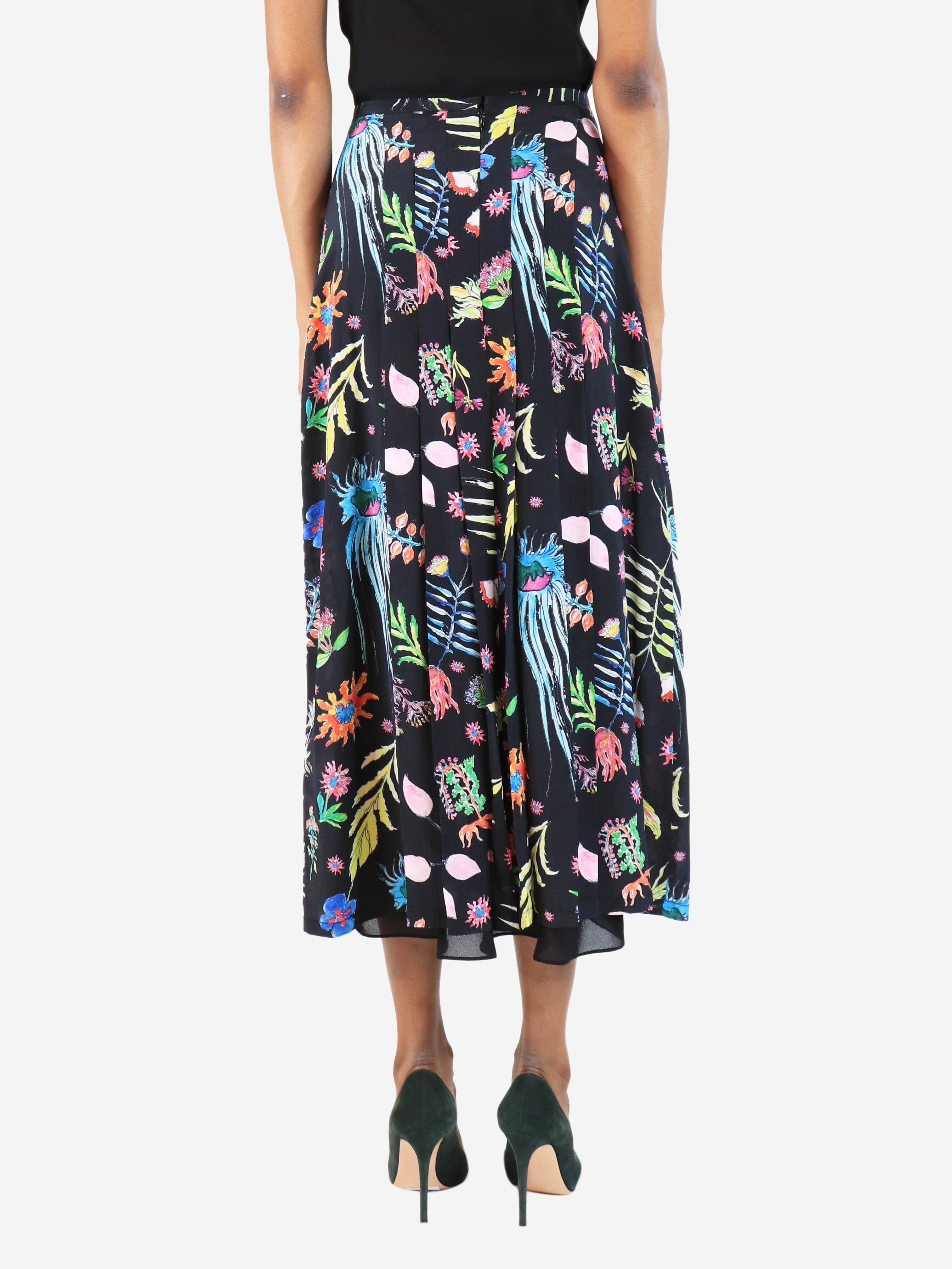 Black floral pleated midi skirt - size S Skirts Rixo 