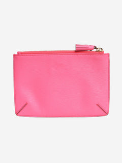 Bright pink leather zipped pouch Clutch bags Anya Hindmarch 