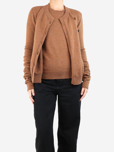 Joseph Brown knit sweater with button detail - size UK 8