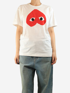 White heart graphic t-shirt - size L Tops Comme Des Garçons PLAY 