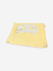 Loewe Yellow suede Anagram pouch