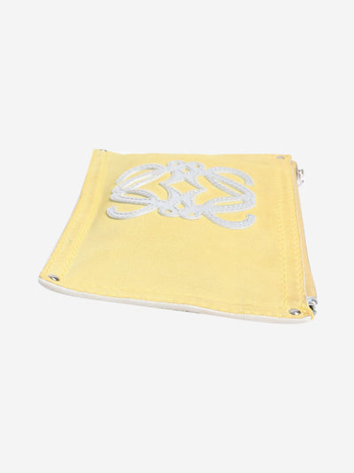 Yellow suede Anagram pouch Clutch bags Loewe 