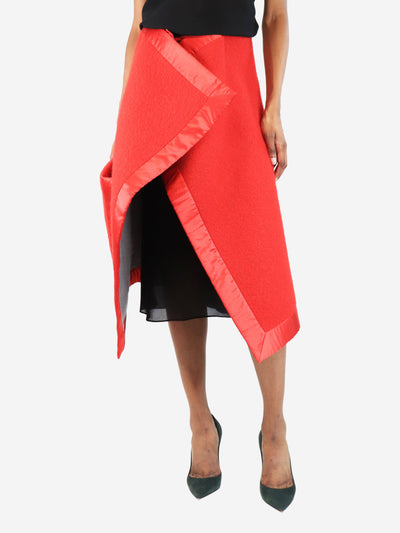 Red wool poncho shawl - size XS Coats & Jackets Celine 