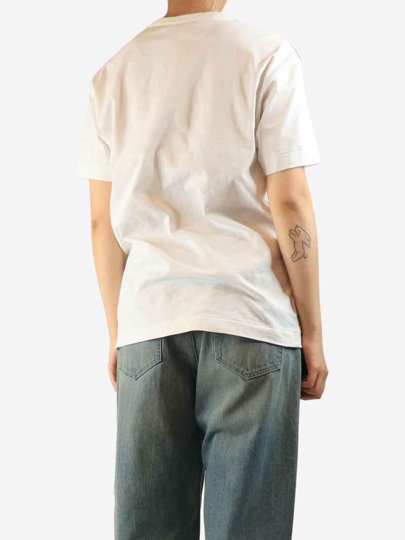 White heart graphic t-shirt - size L Tops Comme Des Garçons PLAY 