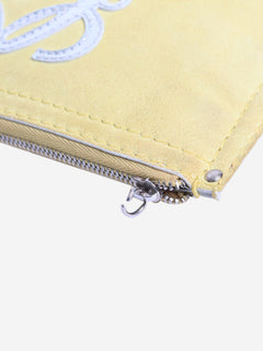 Yellow suede Anagram pouch Clutch bags Loewe 