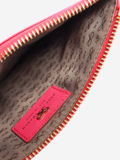 Bright pink leather zipped pouch Clutch bags Anya Hindmarch 