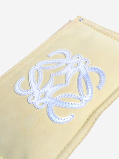 Yellow suede Anagram pouch Clutch bags Loewe 