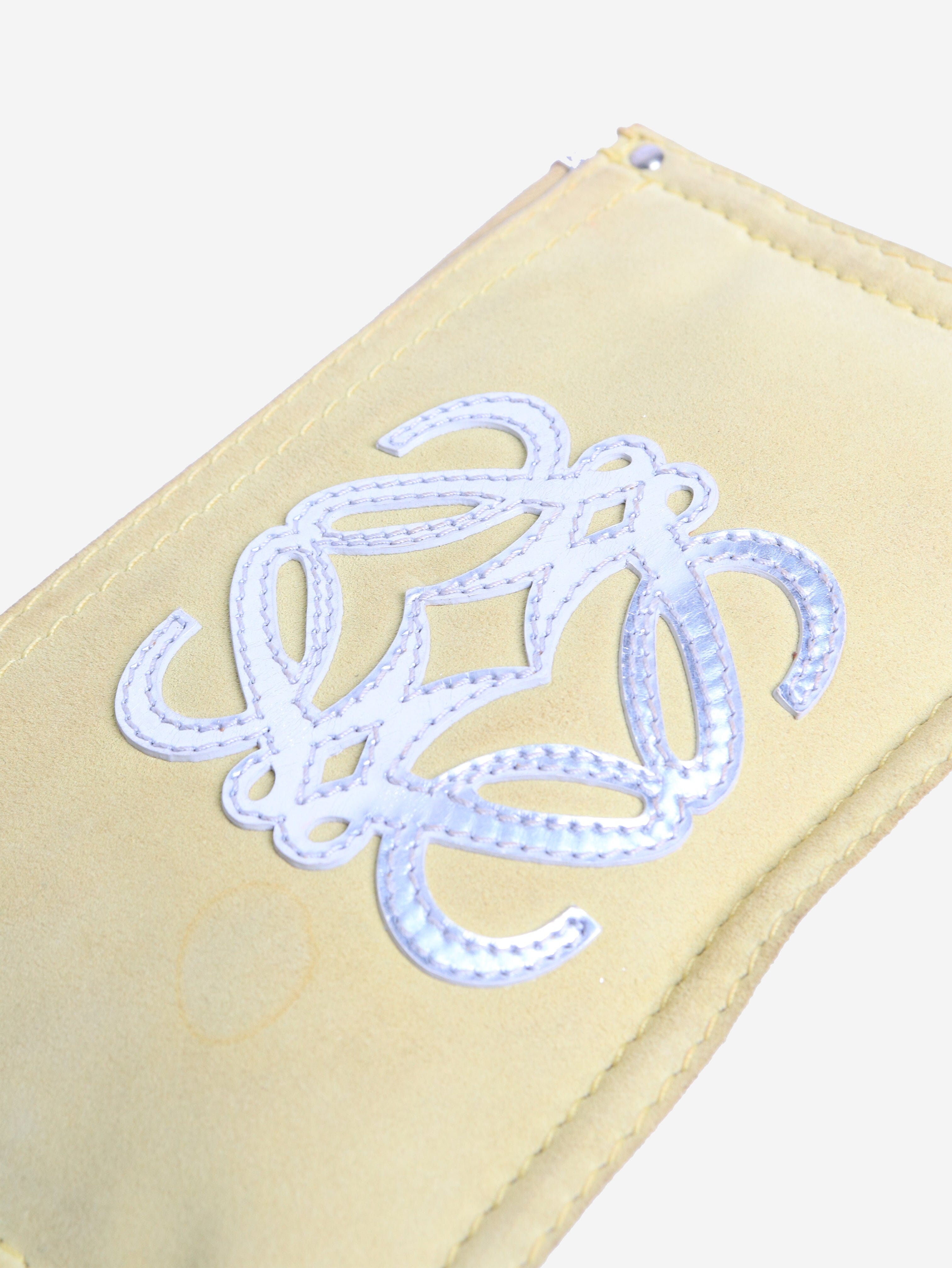 Yellow suede Anagram pouch Clutch bags Loewe 