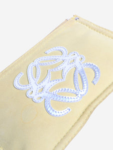 Loewe Yellow suede Anagram pouch