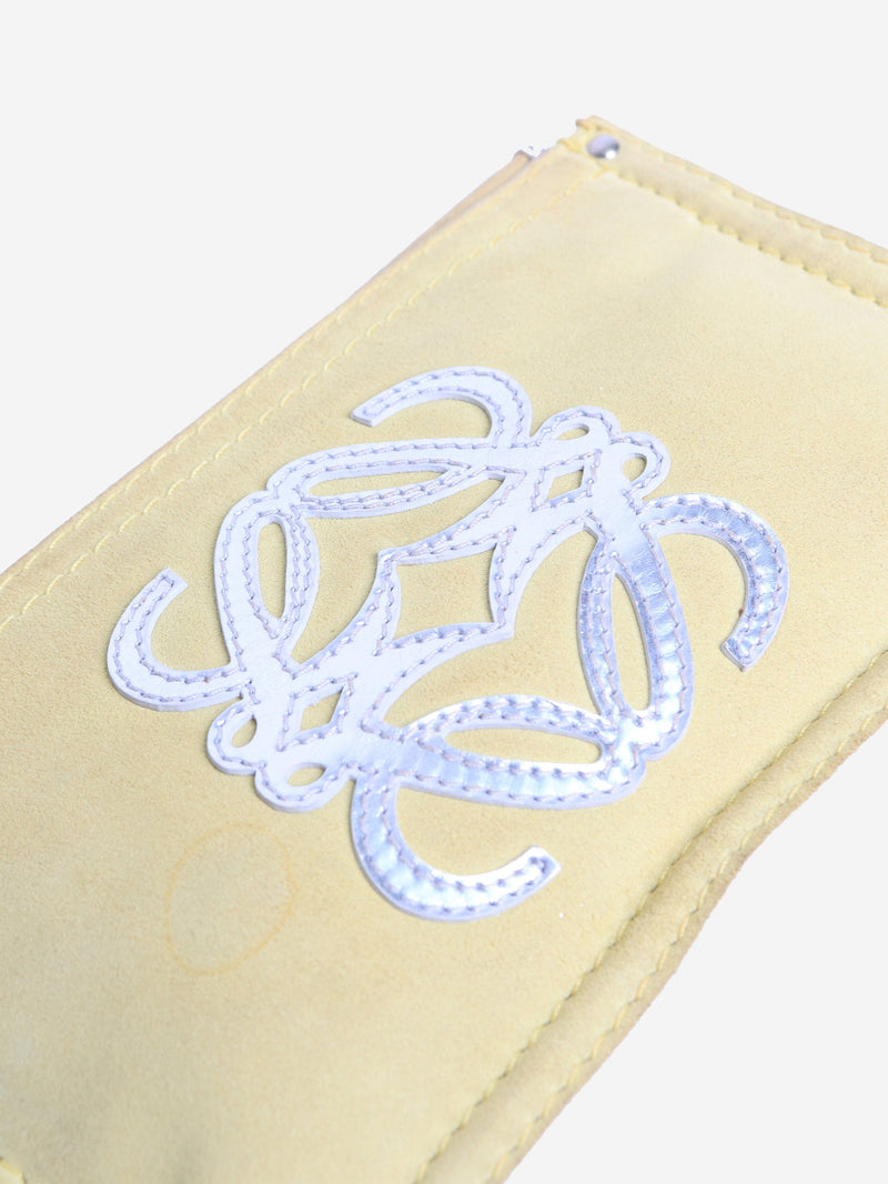 Yellow suede Anagram pouch Clutch bags Loewe 