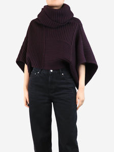 Joseph Purple chunky knit roll-neck sweater - size M