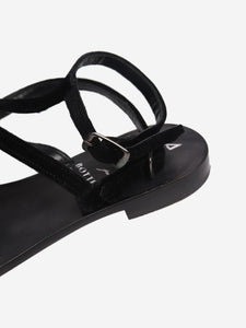 Bottega Egnazia Black velvet T Sandals - size EU 38