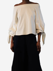 Tibi White off-the-shoulder top - size UK 4