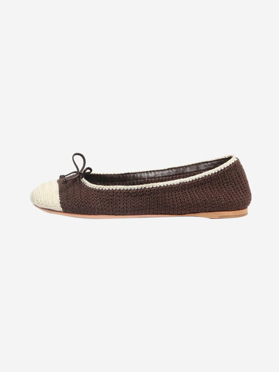 Brown crochet ballet flats - size EU 39 Flat Shoes Miu Miu 