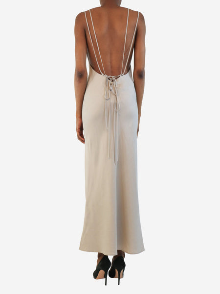 Grey slip midi dress - size UK 6 alternate image