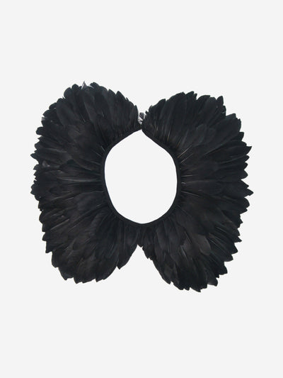 Black goose feather collar Hats Miu Miu 