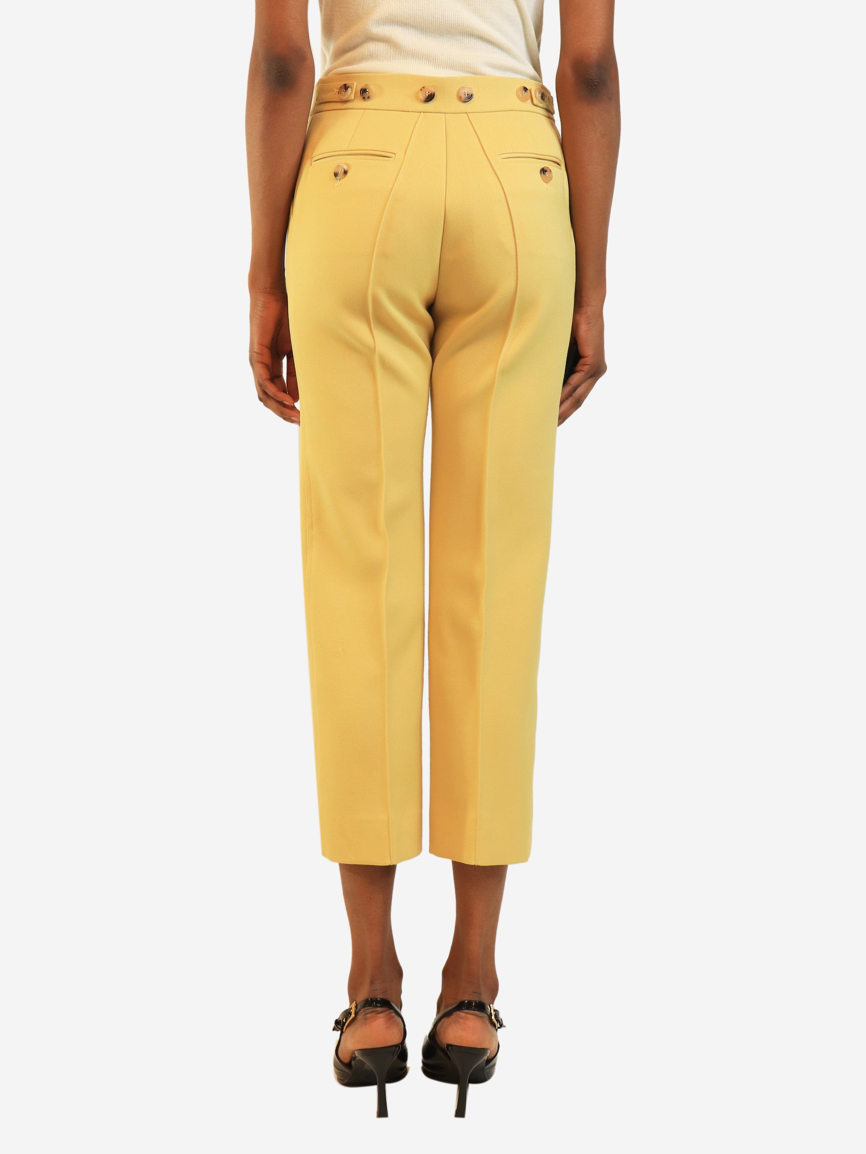 Yellow wool trousers - size UK 6 Trousers Celine 