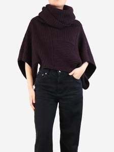 Joseph Purple chunky knit roll-neck sweater - size M
