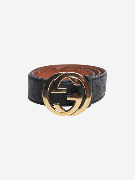 Black Interlocking G buckle belt product image
