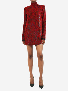Philosophy Red sequin velvet mini dress- size UK 8