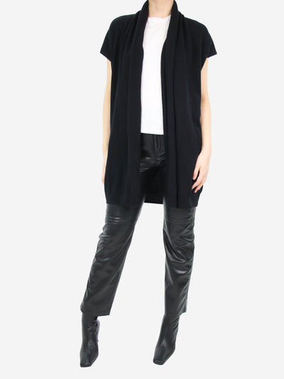 Black open-front sleeveless cashmere cardigan - size UK 8 Knitwear Rae 