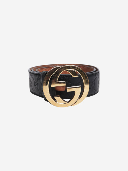 Black Interlocking G buckle belt alternate image
