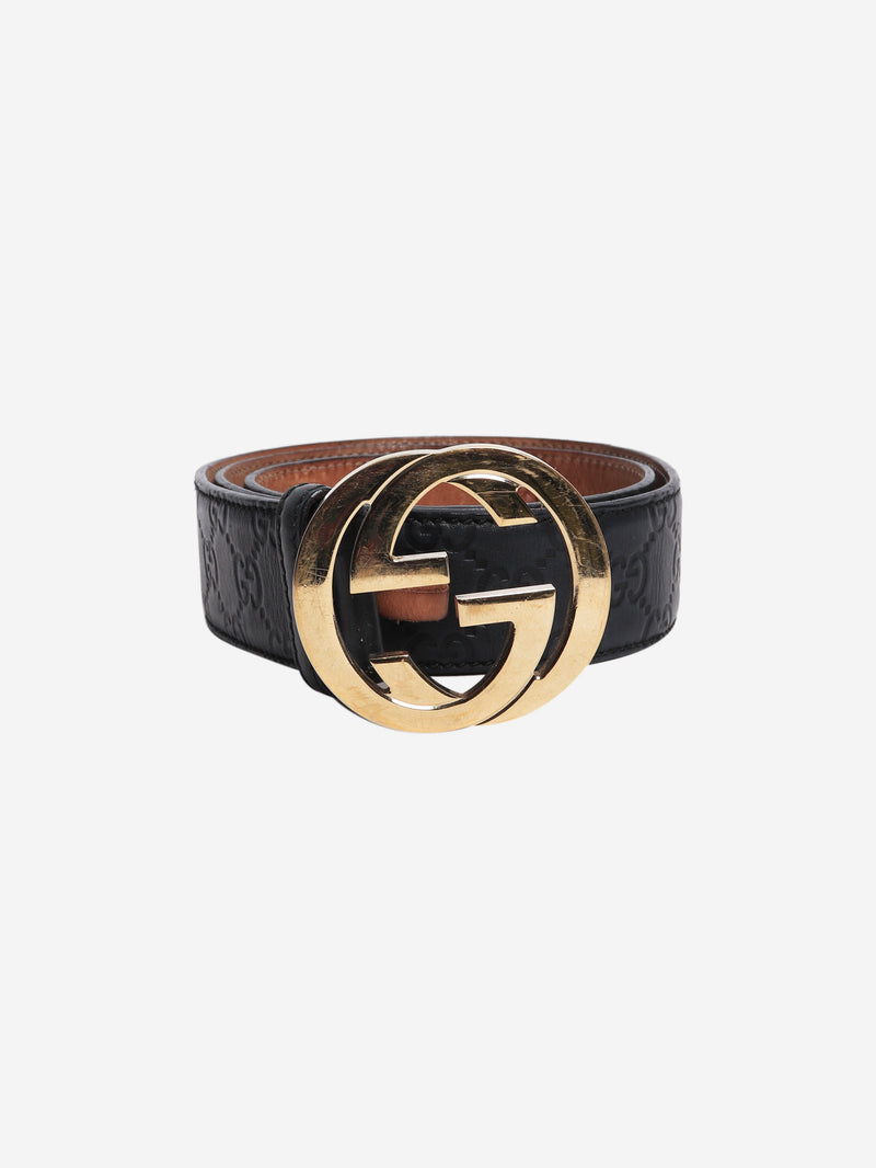 Black Interlocking G buckle belt Belts Gucci 
