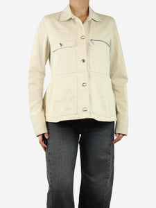 MM6 Maison Margiela Cream canvas chore jacket - size UK 12