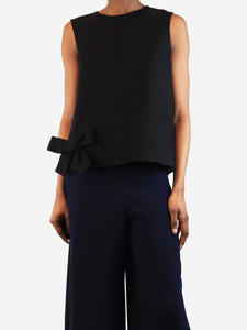 Victoria Beckham Black sleeveless top with bow detail - size UK 6