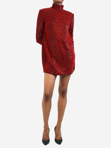 Philosophy Red sequin velvet mini dress- size UK 8