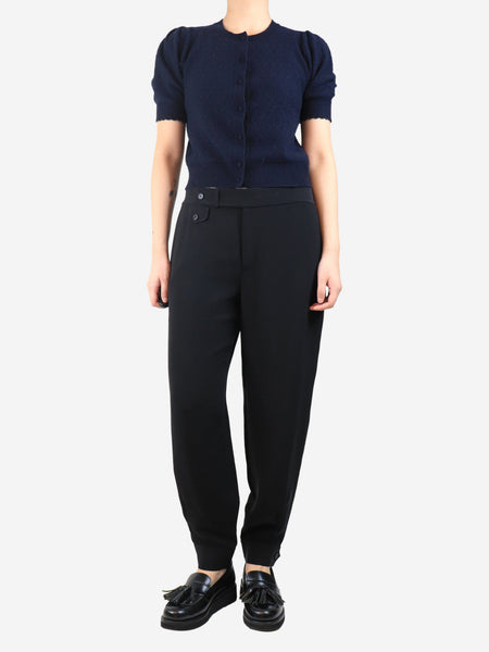 Black silk trousers - size UK 14 alternate image