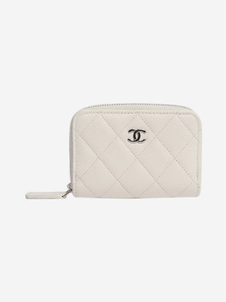 White caviar leather wallet product image