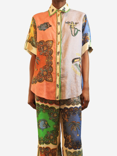 Multi linen printed shirt - size UK 6 Tops Alemais 