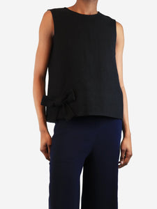 Victoria Beckham Black sleeveless top with bow detail - size UK 6