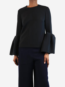 Roksanda Black flared sleeve top - size UK 6