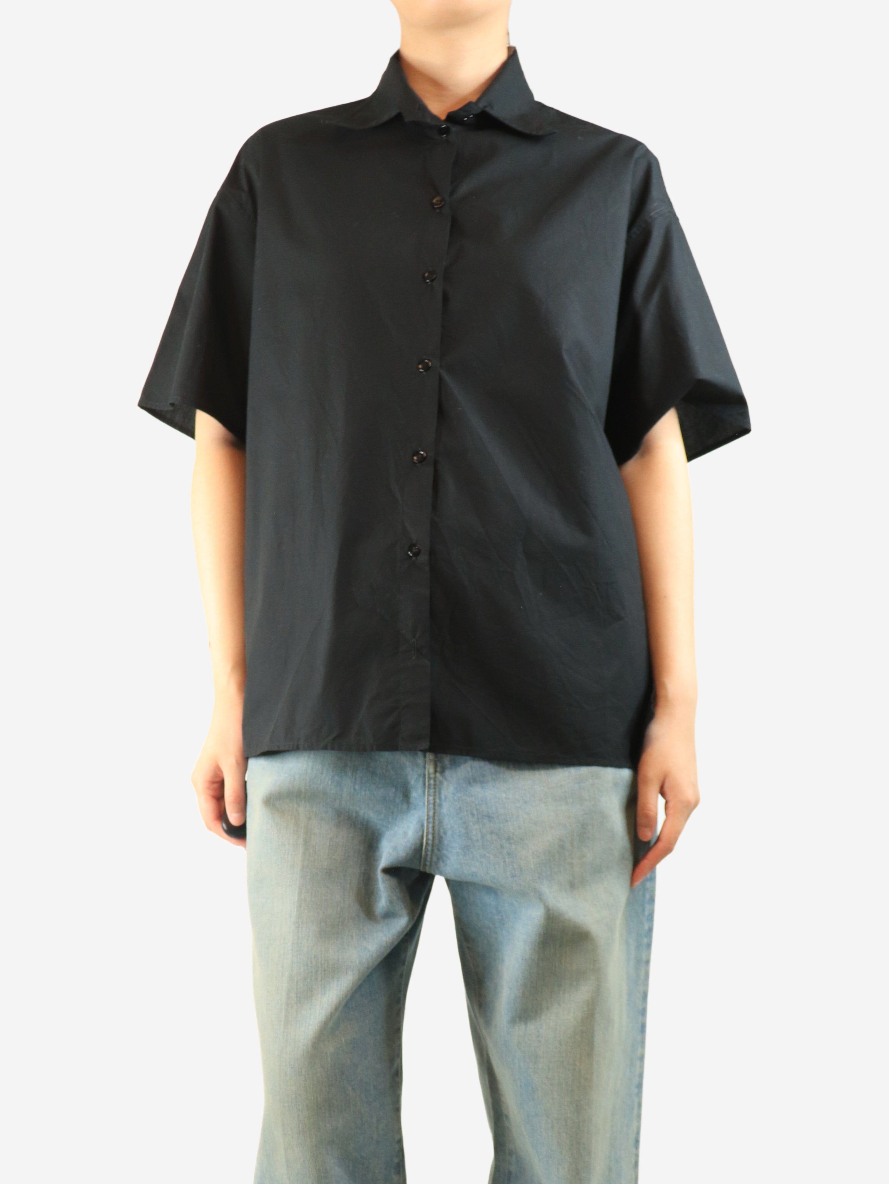 Black cotton shirt - size UK 10 Tops G. 