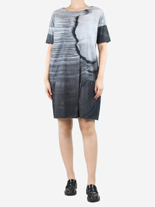 Marni Grey printed midi dress - size UK 4