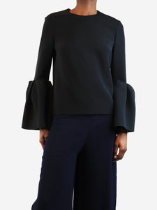 Roksanda Black flared sleeve top - size UK 6