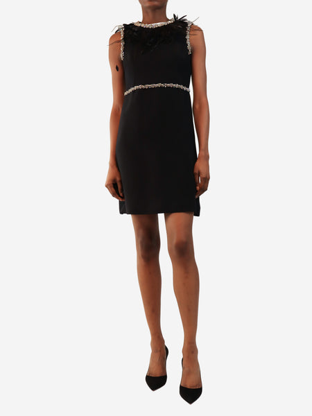 Black crystal-embellished mini dress - size UK 6 product image
