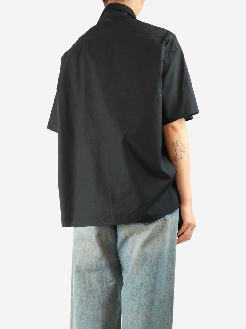 Black cotton shirt - size UK 10 Tops G. 