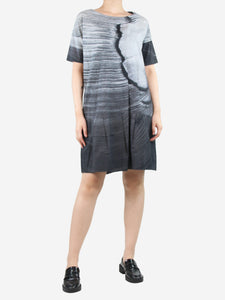 Marni Grey printed midi dress - size UK 4