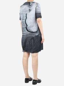 Marni Grey printed midi dress - size UK 4