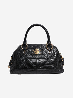 Black crinkled leather 2 way bag Top Handle Bags Marc Jacob 