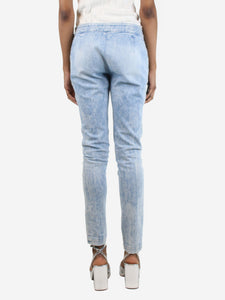 Gucci Blue flap-front slim-leg jeans - size UK 6