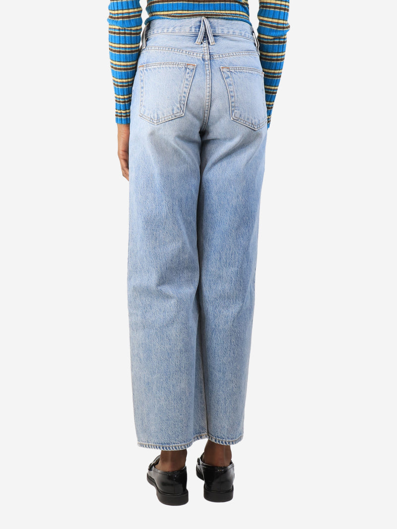 Blue bleached jeans - size UK 6 Trousers SLVRLAKE 