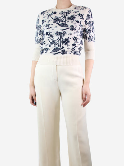 White patterned jumper - size S Knitwear Barrie 